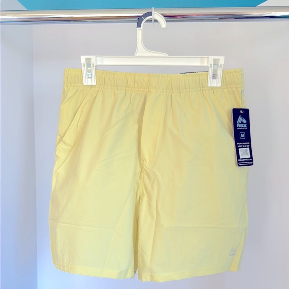 RBX New Yellow Athletic Shorts with pockets